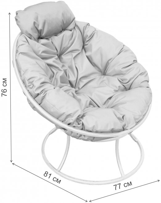 Металлическое кресло Папасан мини коричневое / красная подушка