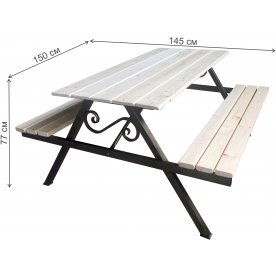 Деревянный стол Стол с лавками 1,5 м