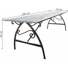 Деревянный стол Садовый 2,5 м