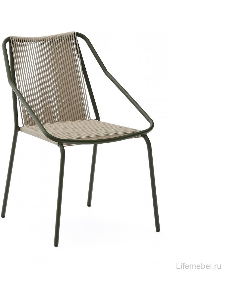 Металлический стул Zivia бежевый / зеленый