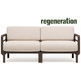 Диван пластиковый с подушками Maximo 2 терра / жемчуг