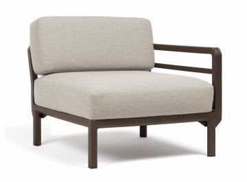 Диван пластиковый с подушками Maximo 2 терра / жемчуг