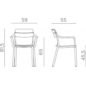Кресло пластиковое Cassia базальт