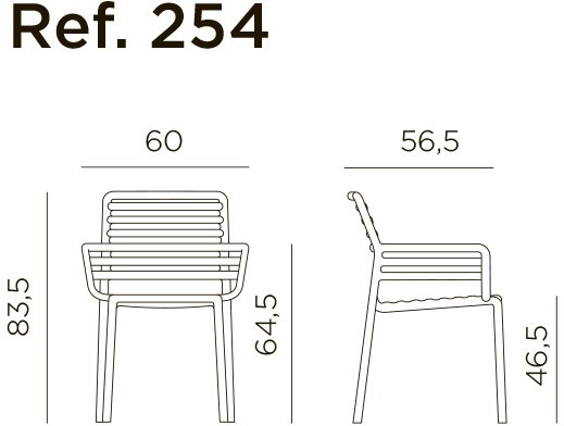 Кресло пластиковое Doga табак