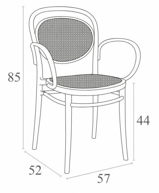Кресло пластиковое Marcel XL оливковый