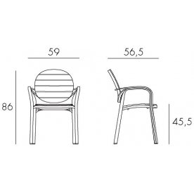 Кресло пластиковое Palma тортора