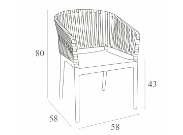 Кресло пластиковое Portofino белый / оливковый