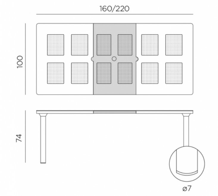Стол пластиковый раздвижной Libeccio белый