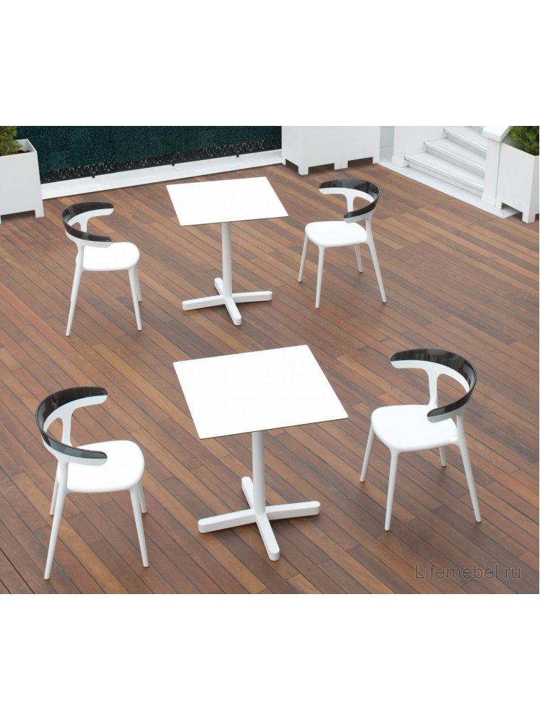 Пластиковый стул PP/luna42-01 черный / белый