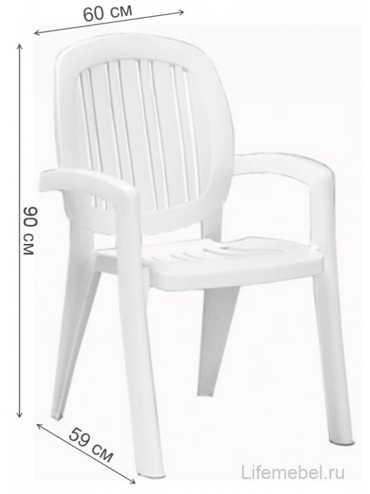 Пластиковое кресло Creta белое
