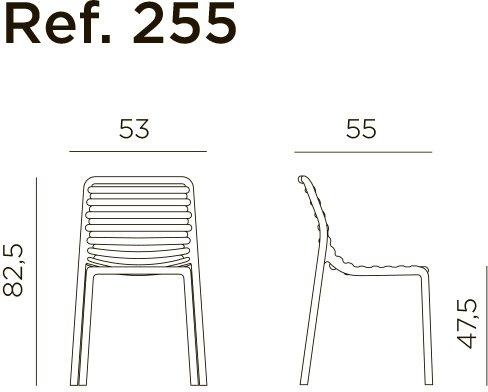 Стул пластиковый Doga Bistrot антрацит