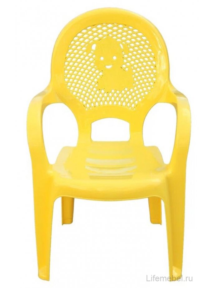 Пластиковый стул Детский желтый