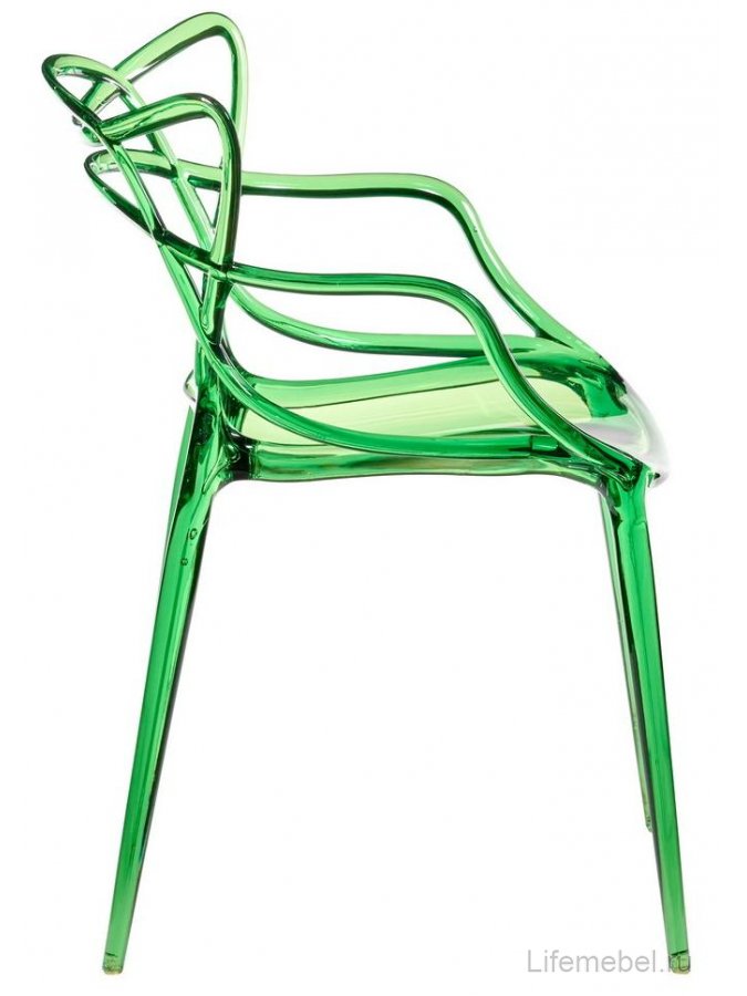 Пластиковый стул Masters прозрачный / зеленый