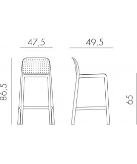 Стул пластиковый полубарный Lido Mini белый
