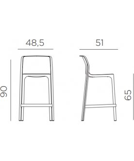 Стул пластиковый полубарный Net Stool Mini горчичный