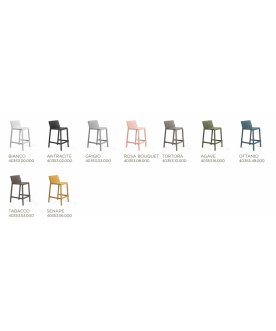 Стул пластиковый полубарный Trill Stool Mini агава