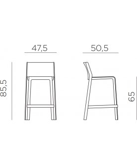 Стул пластиковый полубарный Trill Stool Mini горчичный