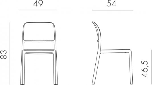 Стул пластиковый Riva Bistrot антрацит