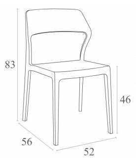Стул пластиковый Snow темно-серый / темно-серый