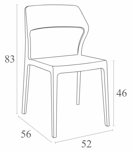 Стул пластиковый Snow темно-серый / темно-серый