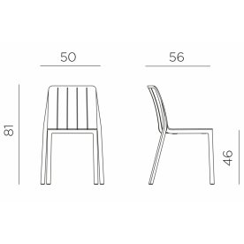 Стул пластиковый Tiberina Bistrot тортора