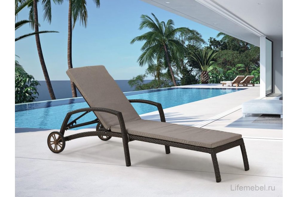 Шезлонг A35A2-W53 с матрасом brown