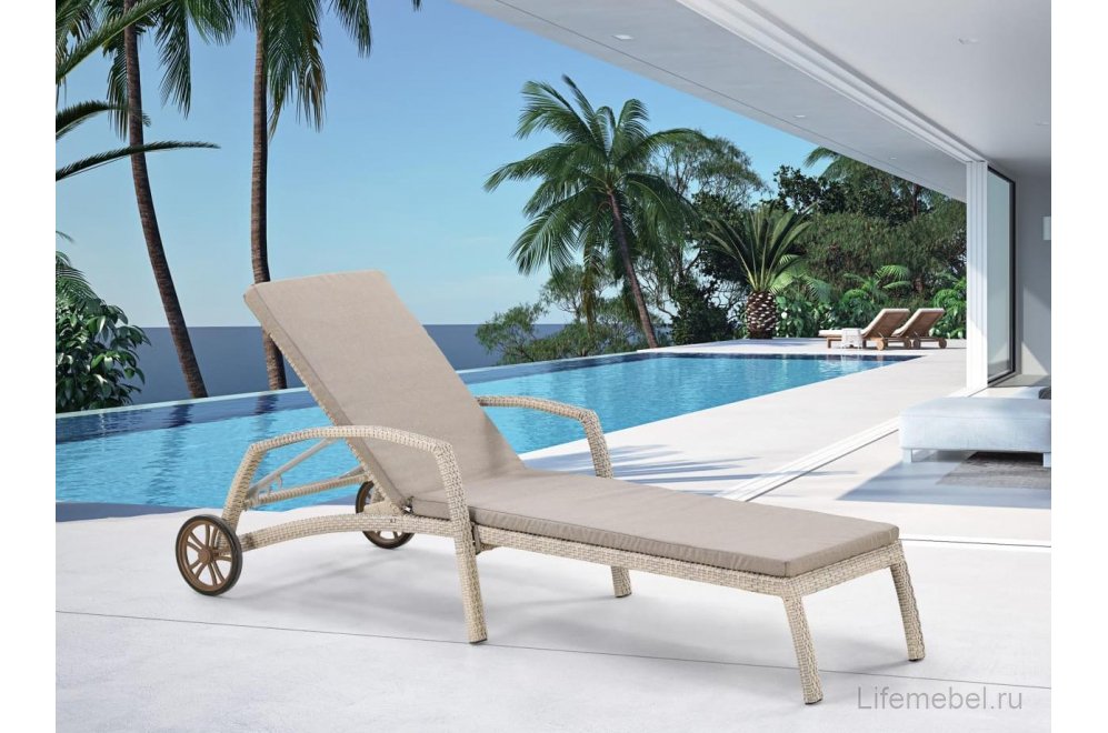 Шезлонг A35C2-W85 с матрасом latte