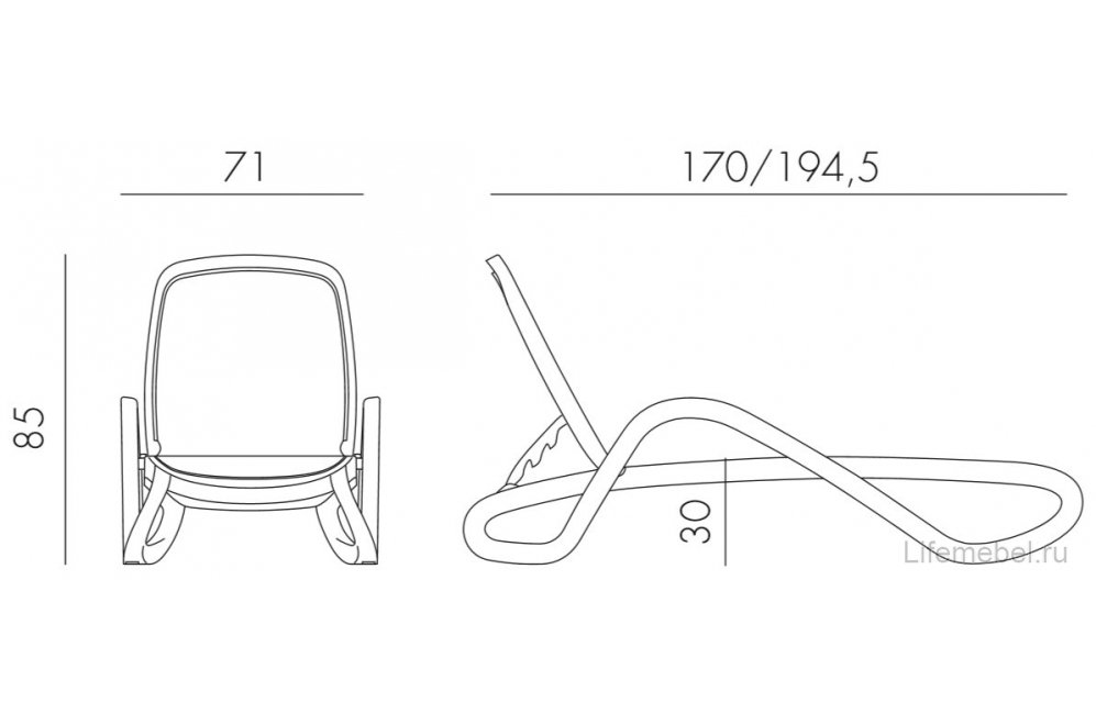 Шезлонг 003/4041610124 тортора