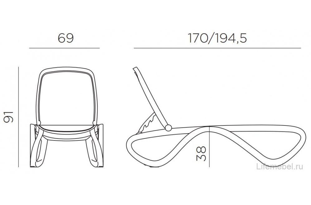 Шезлонг 003/4041700124 тортора / белый