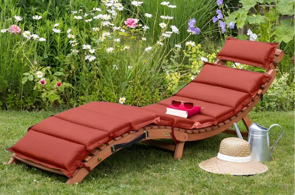 Шезлонг-лежак AFM-803A бежевый / терракота