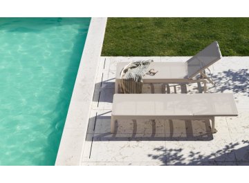 Шезлонг-лежак пластиковый Plano бежевый