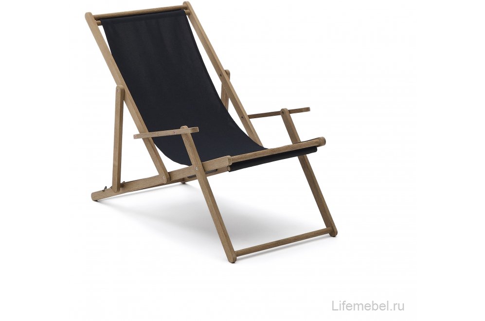 Шезлонг Vilara черный / натуральный