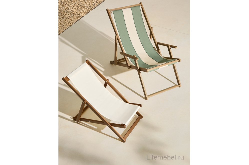 Шезлонг Vilara натуральный / белый