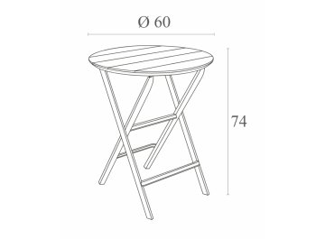 Стол пластиковый складной Helen Folding Table Ø60 черный