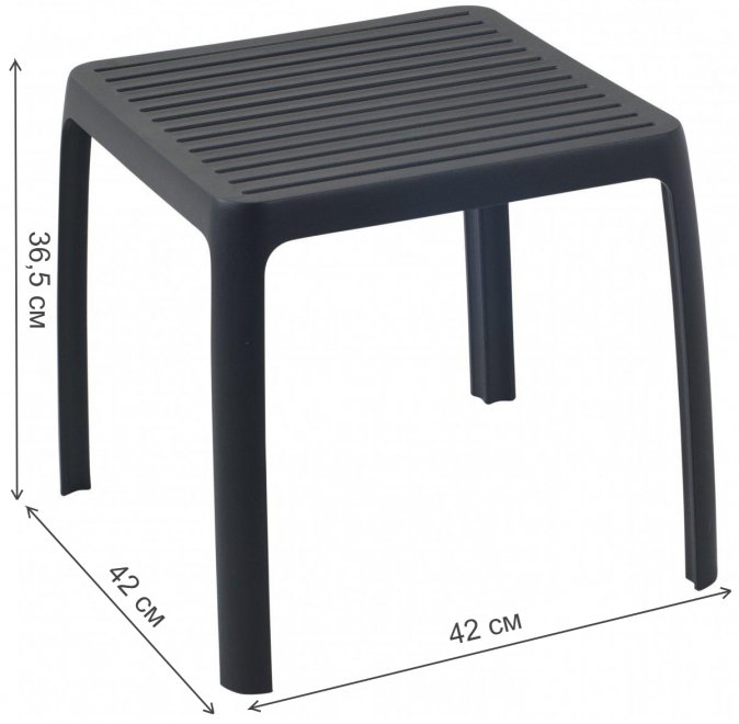 Пластиковый стол Wave антрацит