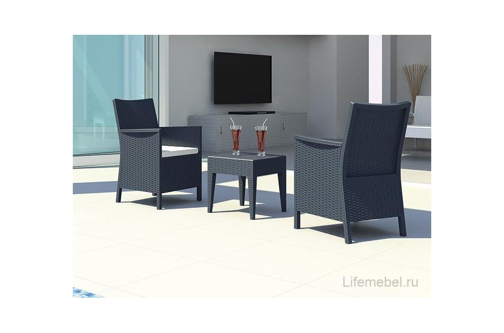 Столик плетеный Miami Lounge антрацит