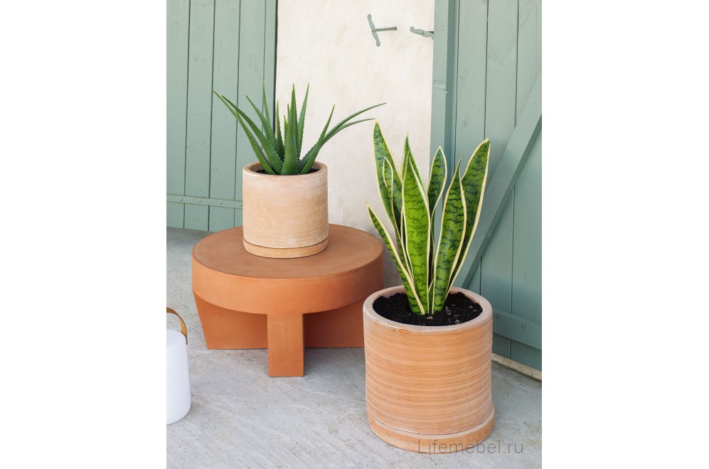 Столик журнальный садовый Vilena круглый терракотовый