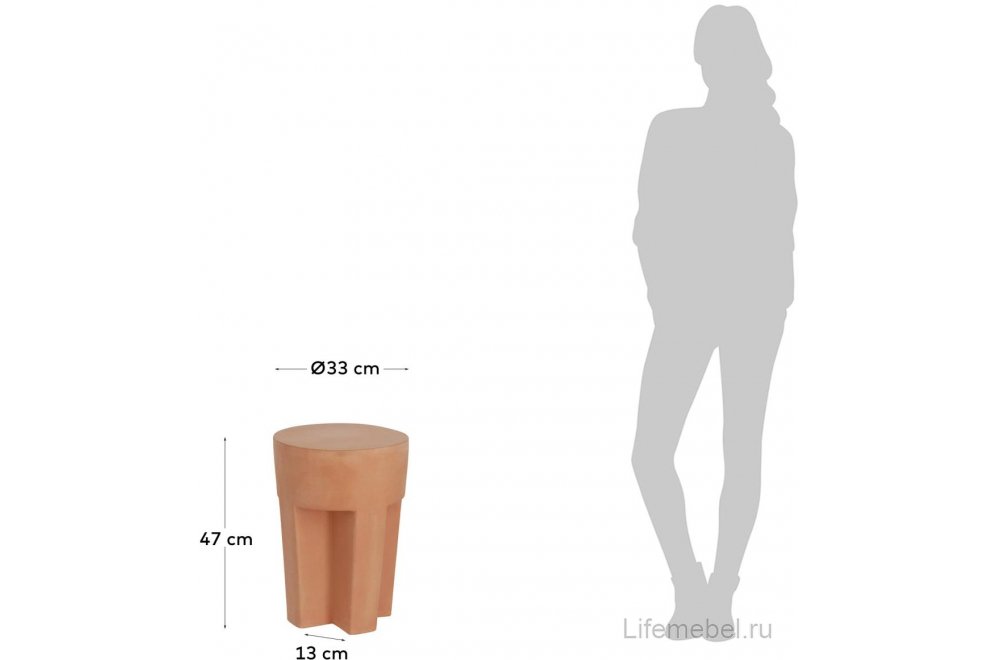 Столик журнальный садовый Vilena терракотовый