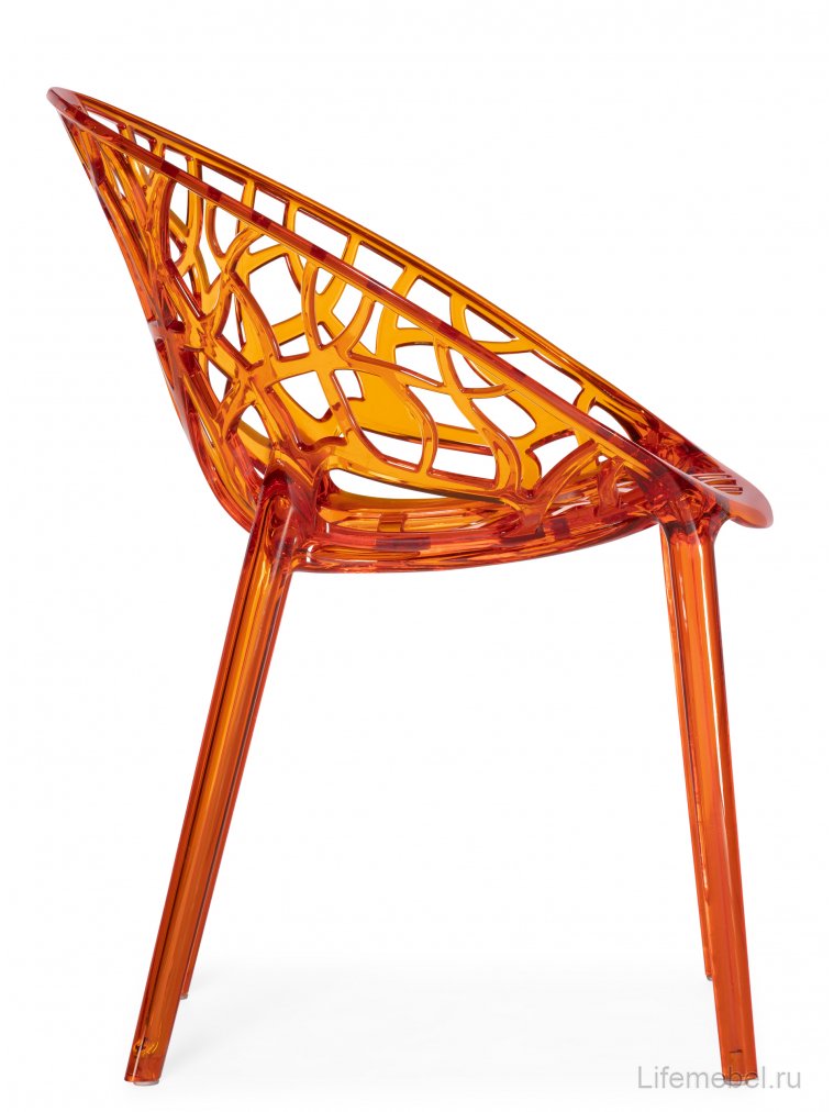 Пластиковое кресло Crystal оранжевое / прозрачное
