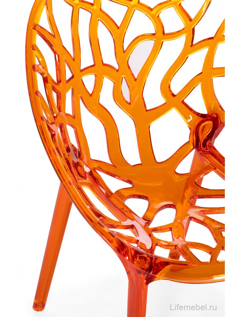 Пластиковое кресло Crystal оранжевое / прозрачное
