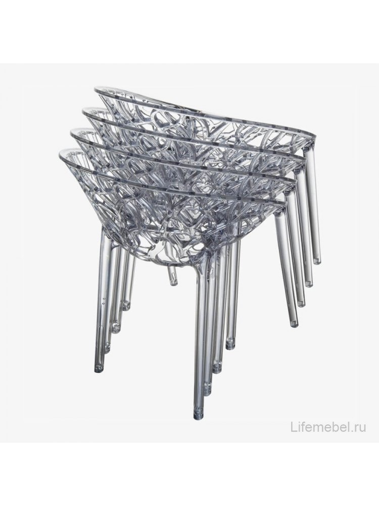 Пластиковое кресло Crystal серое / прозрачное