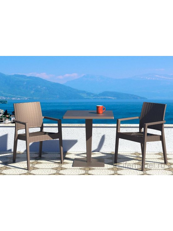 Пластиковое кресло Ibiza коричневое