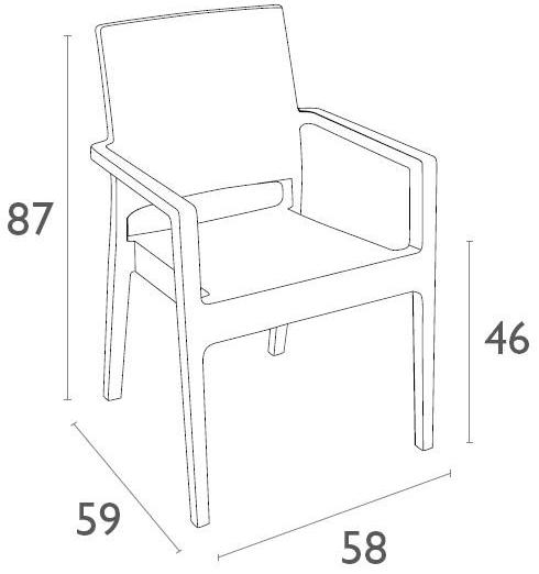 Пластиковое кресло Ibiza коричневое