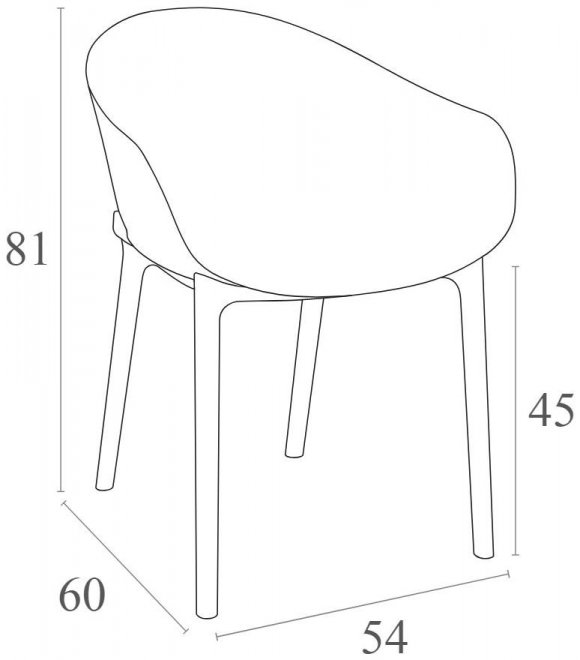 Пластиковое кресло Sky красное