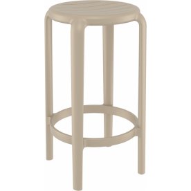 Табурет пластиковый полубарный Tom Bar 65 бежевый