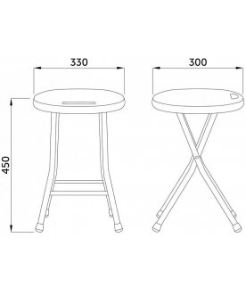 Пластиковый табурет 33х30х45