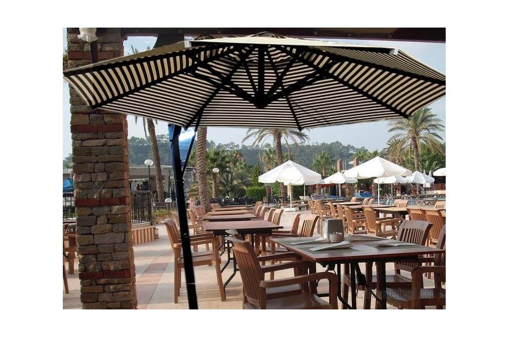 Зонт Banana черный / белый / темная полоска