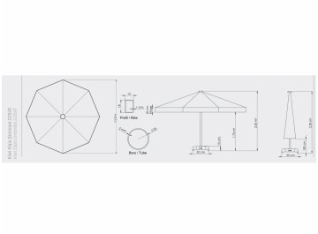 Зонт пляжный профессиональный Ø2.25 м Kiwi Clips бежевый