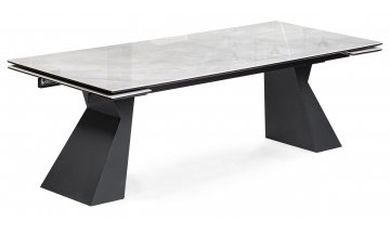 Керамический стол Денхольм 240(290)х100х75 rystal onyx bianco / черный