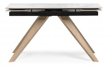 Керамический стол Морсби 140(200)х80х80 statuario cara / дуб монтана